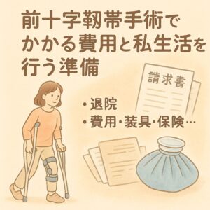 前十字靭帯手術でかかる費用と私生活を行う準備【退院日】