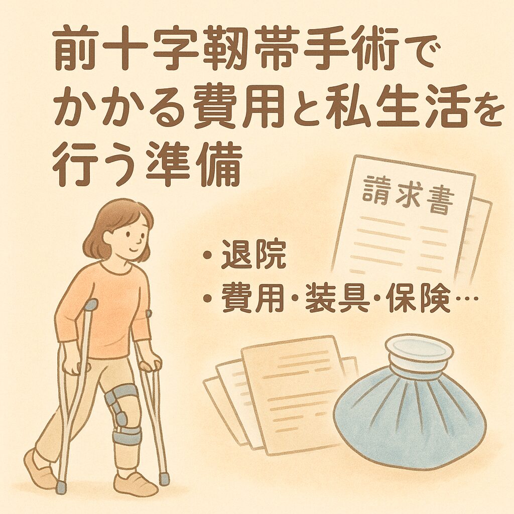 前十字靭帯手術でかかる費用と私生活を行う準備【退院日】