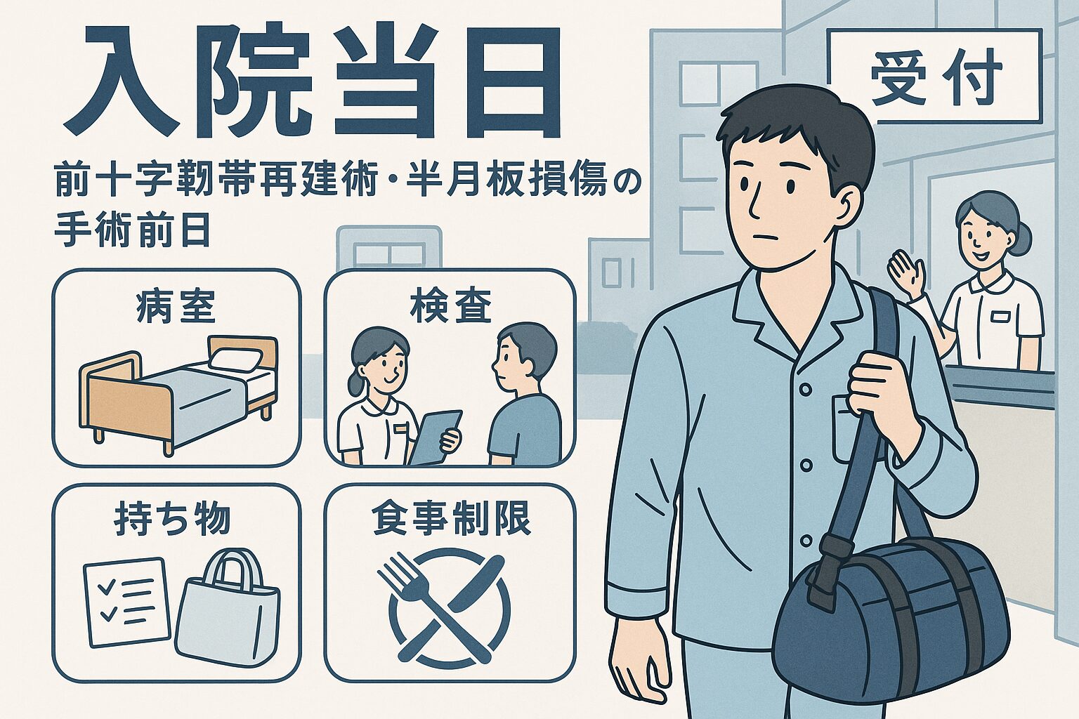 入院当日｜前十字靭帯再建術・半月板損傷の手術前日記（持ち物・流れ・注意点）