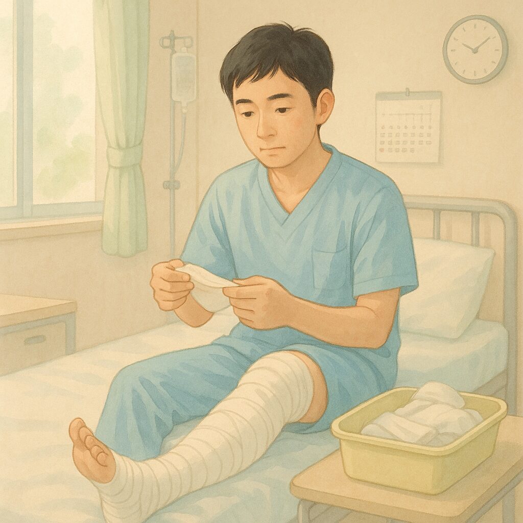 入院中の生活と包帯を巻く本当の理由【前十字靭帯・半月板術後6・7日目】