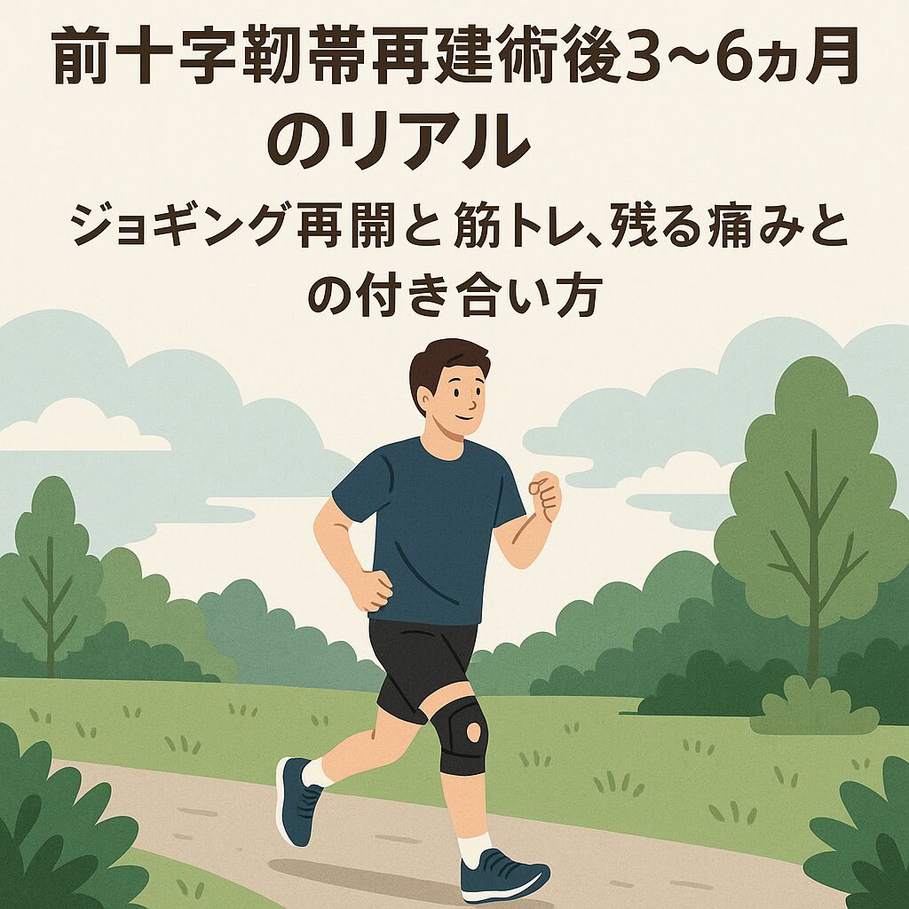 前十字靭帯再建術後3〜6ヶ月のリアル|ジョギング再開と筋トレ、残る痛みとの付き合い方