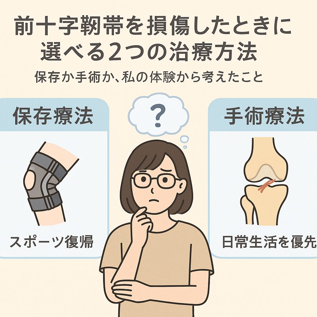 前十字靭帯を損傷したときに選べる2つの治療方法｜保存か手術か、私の体験から考えたこと