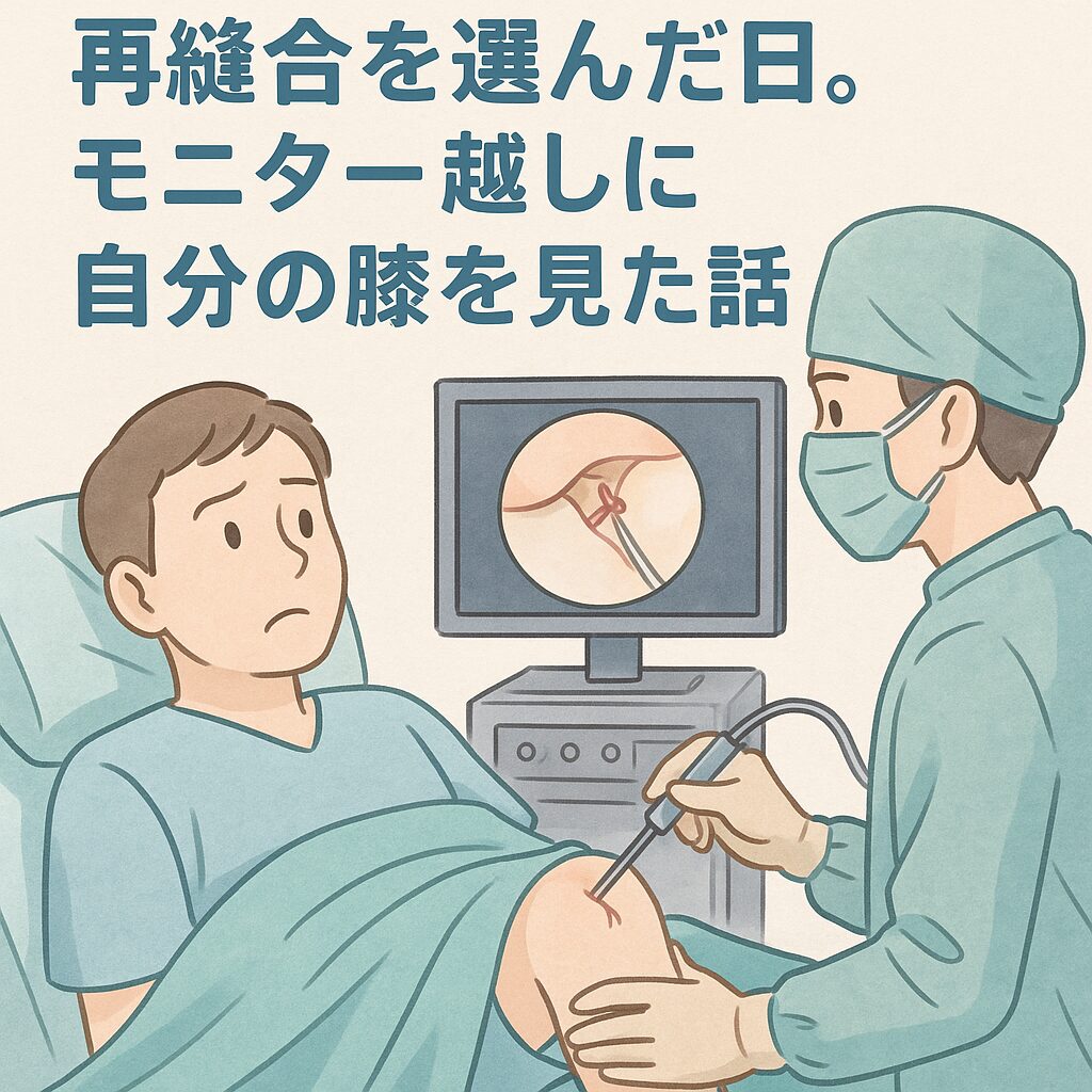 2回目の半月板手術で再縫合を選んだ日。モニター越しに自分の膝の中を見た