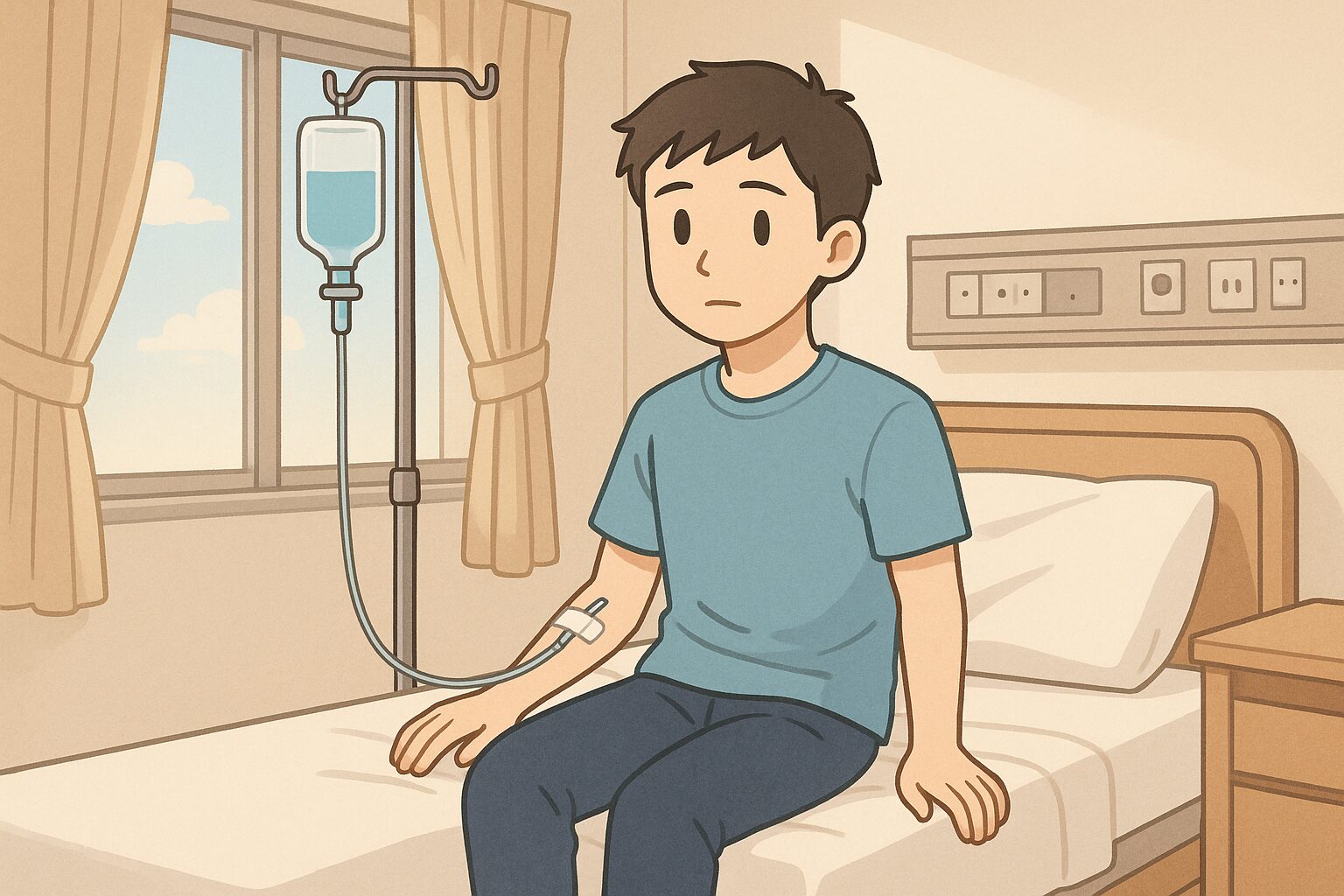 2回目の半月板手術当日の朝｜点滴と腰椎麻酔を受けるまでの体験談