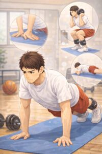 自宅筋トレメニュー公開｜バスケ復帰のための下半身・体幹と腕立ての7つのコツ