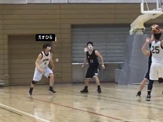 前十字靭帯と半月板の負傷から復帰後、1試合目に出場しているバスケットボールの試合風景